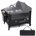 Portable Crib with 4-Side Visible Mesh and Changing Table product image