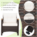  3-Piece Patio Rattan Furniture Set with Tabletop and Cushions product image