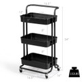 3-Tier Utility Cart Storage Rolling Cart with Casters product image