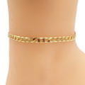 14K Gold Plated Cuban Curb Link Anklet  product image