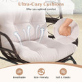 Wicker Rattan Egg Chair with Seat and Back Cushions product image