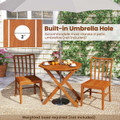 Outdoor Patio Folding Wood Dining Table for 4 with 2" Umbrella Hole product image
