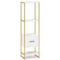 5-Tier Bookshelf with Open Shelves and Drawers product image