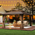 Hardtop Gazebo with Double Sidewalls product image
