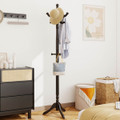 Solid Rubber Wood Coat Rack with 3 Adjustable Heights and 11 Hooks product image