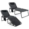Oversize Folding Chaise Lounge with Adjustable Backrest and Footrest product image