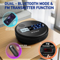 Rechargeable Portable CD Player with Dual Speakers and Anti Skip,CD,Dual Bluetooth,FM Transmission,USB,AUX,LCD Display,Backlit Button,Repeat-Black product image