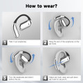 Bluetooth AI Translator Wireless Open Earphone 144 Language Real-Time Translate LED Full-Color Touch Screen Earphones Color Silver And White product image