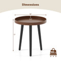 Round Side Table  with Solid Legs and Thickened Tray product image