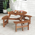 6-Person Round Picnic Table Set with Built-in Benches product image