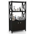 Bathroom Storage Cabinet with Open Shelves and Double Doors  product image