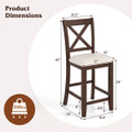 Rubber Wooden Bar Stools with Footrest (Set of 2 or 4) product image