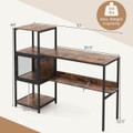 Computer Desk with 2-Tier Open Shelves product image