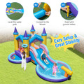 Inflatable Castle Water Slide with Handrails and Basketball Rim product image