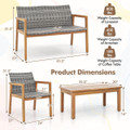 4-Piece Outdoor Furniture Set with Acacia Wood Frame  product image