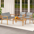 4-Piece Outdoor Furniture Set with Acacia Wood Frame  product image