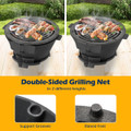 Round Hibachi Grill with 12" Double-Sided Grate and Coal Door product image