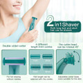 6-in-1 Women Electric Shaver Replaceable Heads for Whole Body Private Epilator Shaving Razor Nose Hair Trimmer Color Green product image