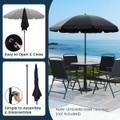 6-Piece Patio Dining Set with Umbrella and Rippled Glass Tabletop product image