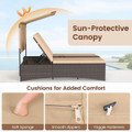 Outdoor Daybed with 4-Position Adjustable Backrests and Tabletops product image