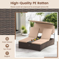 Outdoor Daybed with 4-Position Adjustable Backrests and Tabletops product image