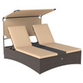 Outdoor Daybed with 4-Position Adjustable Backrests and Tabletops product image
