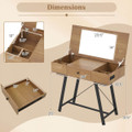 Vanity Desk with Flip Top Mirror and Built-In Power Outlets product image