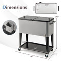 80-Quart Rolling Patio Cooler on Wheels with Side Handles product image