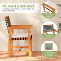 Solid Acacia Wood Patio Chair Set with Padded Seats product image