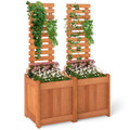 Wooden Raised Garden Bed with Open-Ended Base and Trellis product image