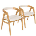 Bamboo Upholstered Dining Chair with Curved Back product image