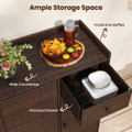 Outdoor PE Wicker Storage Cabinet with 3 Doors and Adjustable Shelves product image