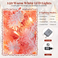 Snow-Flocked Artificial Pink Christmas Tree with LED Lights  product image