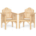 Outdoor Wood Armchair with Reclined Backrest product image