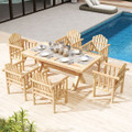Outdoor Wood Armchair with Reclined Backrest product image