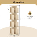  4-Tier Rotating Bookshelf with 360° Display Rack and Dividers product image