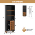 5-Tier Bookcase with 3-Position Adjustable Shelf  and Sliding Doors product image