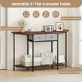 51" Polygonal Console Table with 2 Drawers product image
