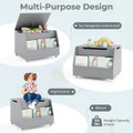 Kids Wooden Toy Box Storage Organizer with Flip-Top Lid  product image
