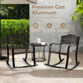 Outdoor Patio Rocking Chair with Floral Backrest Design product image