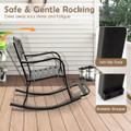 Outdoor Patio Rocking Chair with Floral Backrest Design product image