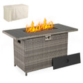 44.5" Propane Fire Pit Table with Metal Slatted Tabletop product image
