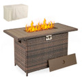 44.5" Propane Fire Pit Table with Metal Slatted Tabletop product image