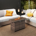 44.5" Propane Fire Pit Table with Metal Slatted Tabletop product image