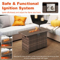 44.5" Propane Fire Pit Table with Metal Slatted Tabletop product image