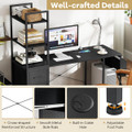 Modern Office Desk with LED Lights and Power Outlets product image