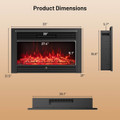 33" Electric 750W Recessed Fireplace with Adjustable Thermostat product image