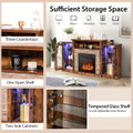 Fireplace TV Stand with LED Lights and Adjustable Temperature product image