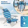 Folding Beach Chair with Adjustable Backrest and Storage Pockets product image