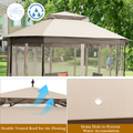 Steel Paneled Beige Mesh Covered 10' x 12' Gazebo product image